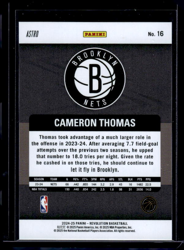 2024-25 Panini Revolution #16 Cameron Thomas Astro