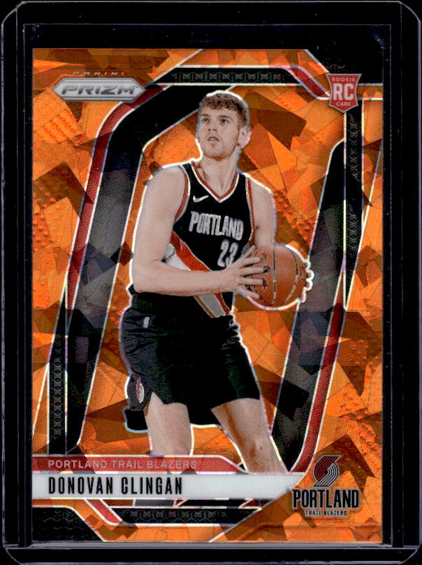 2024-25 Panini Prizm #221 Donovan Clingan Prizms Orange Ice