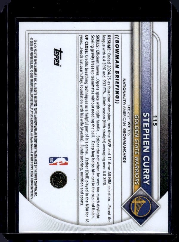 2025-26 Bowman #115 Stephen Curry