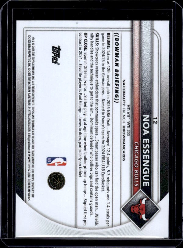 2025-26 Bowman #12 Noa Essengue