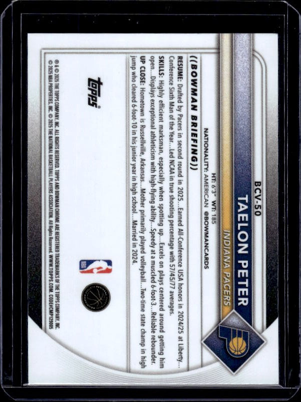 2025-26 Bowman #BCV-50 Taelon Peter Chrome Reptilian Refractor
