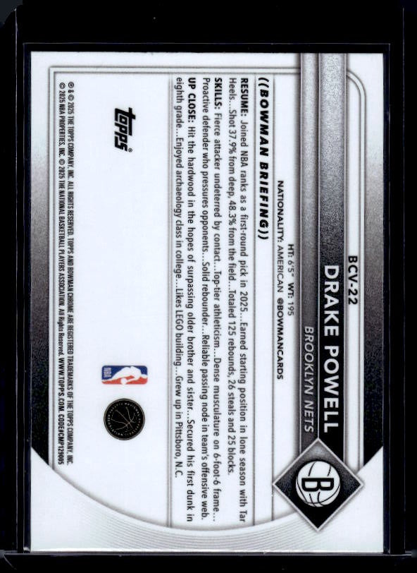 2025-26 Bowman #BCV-22 Drake Powell Chrome
