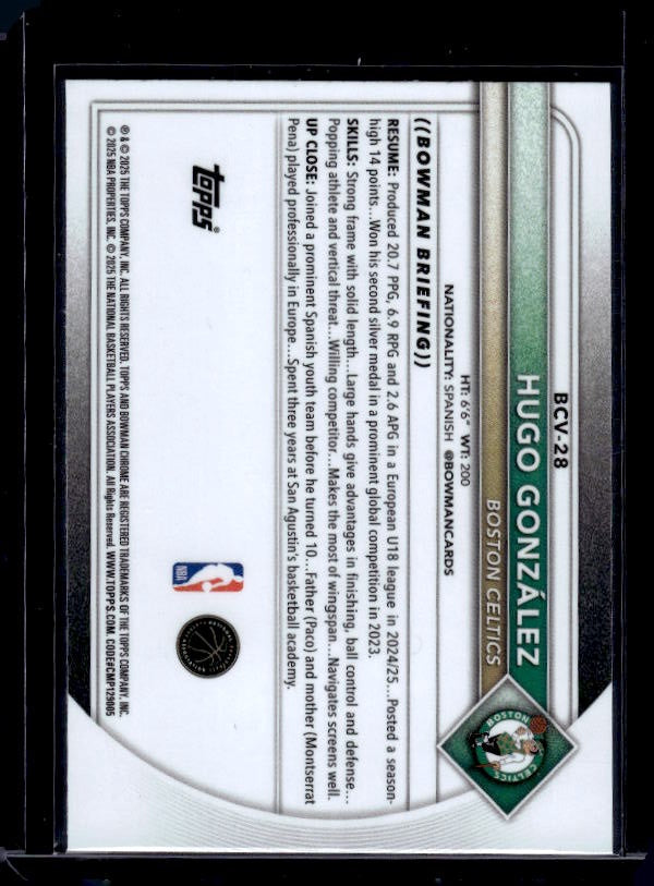 2025-26 Bowman #BCV-28 Hugo González Chrome