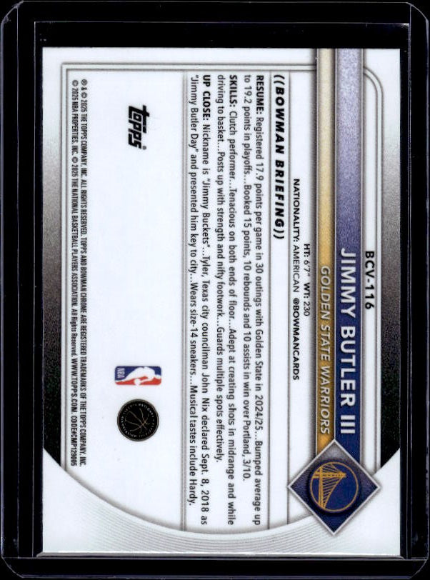 2025-26 Bowman #BCV-116 Jimmy Butler III Chrome