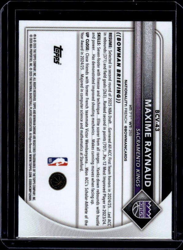 2025-26 Bowman #BCV-43 Maxime Raynaud Chrome