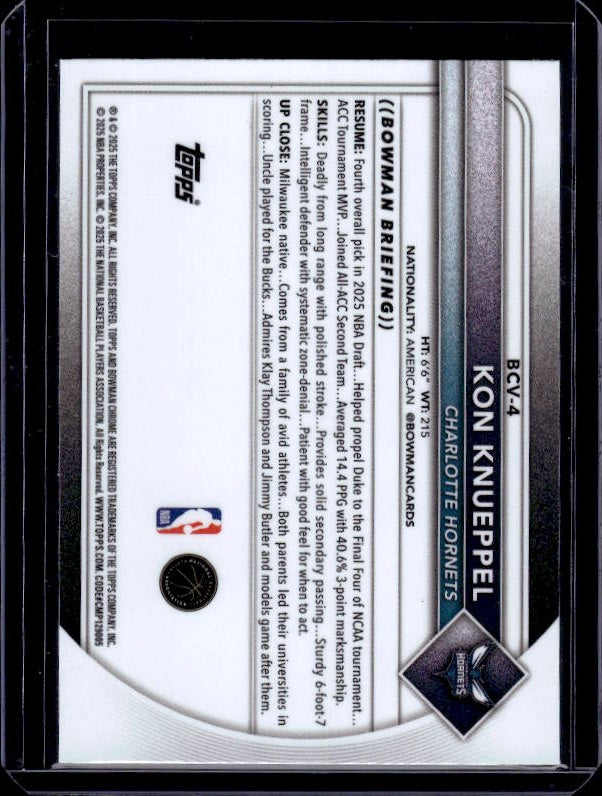 2025-26 Bowman #BCV-4 Kon Knueppel Chrome