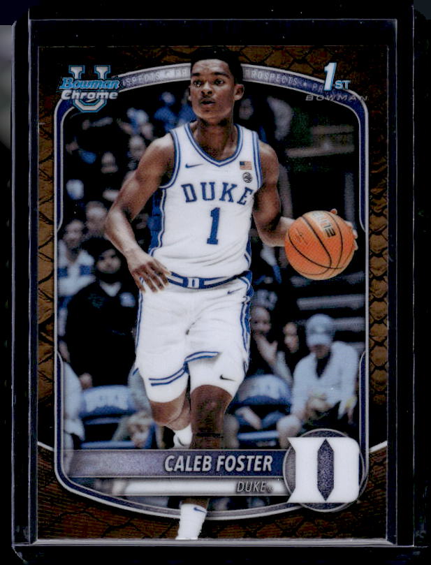 2025-26 Bowman #BCP-100 Caleb Foster Chrome Prospects Reptilian Refractor
