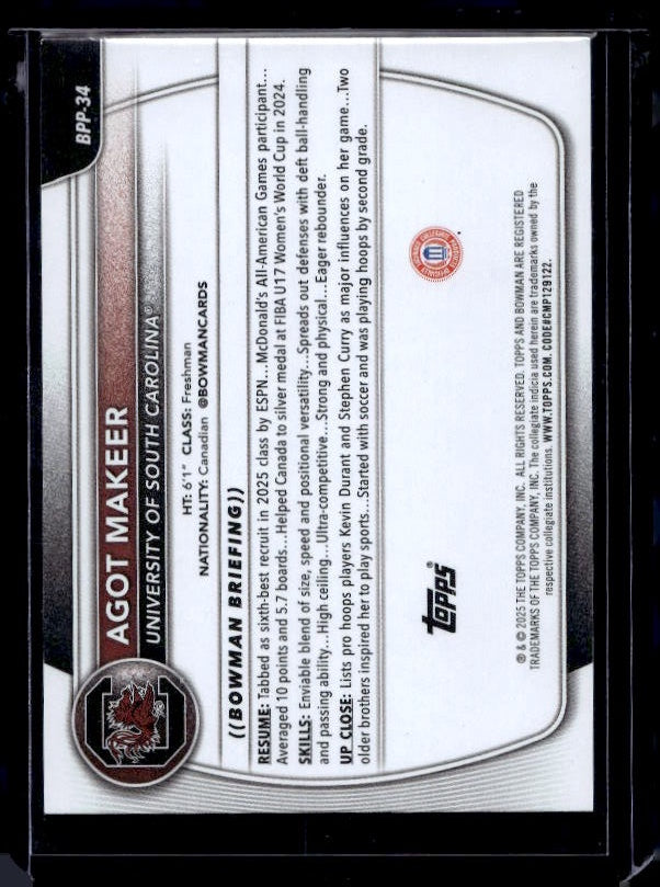 2025-26 Bowman #BPP-34 Agot Makeer Prospects