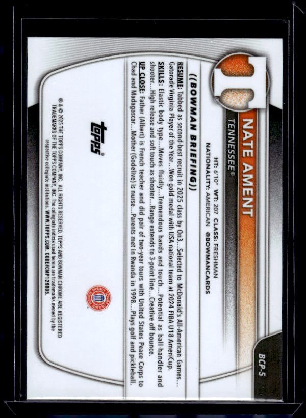 2025-26 Bowman #BCP-5 Nate Ament Chrome Prospects