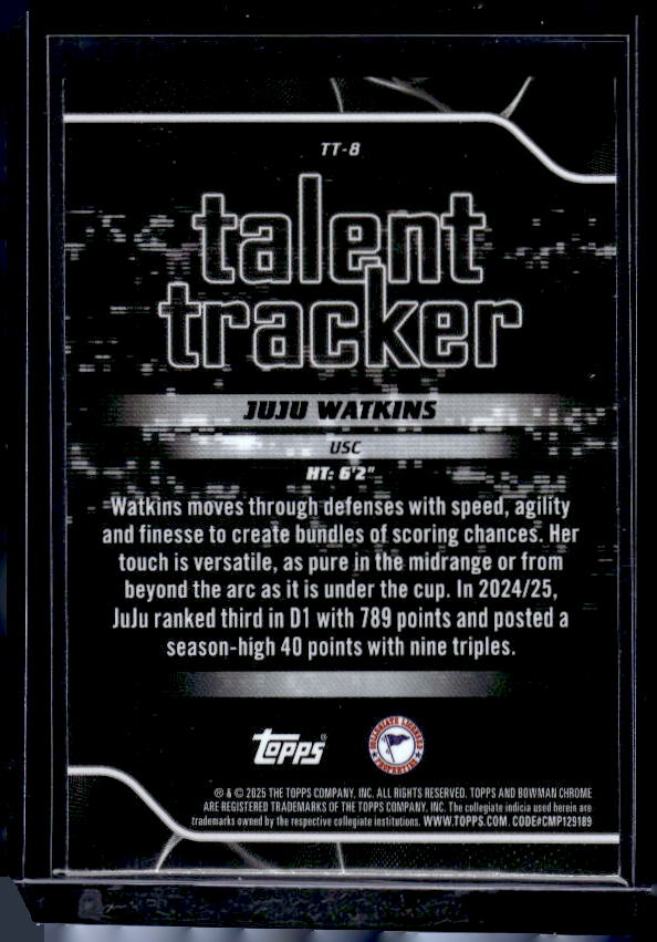 2025-26 Bowman #TT-8 Juju Watkins Talent Tracker