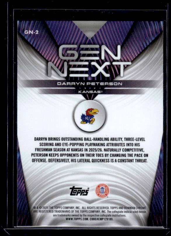 2025-26 Bowman #GN-2 Darryn Peterson Gen Next