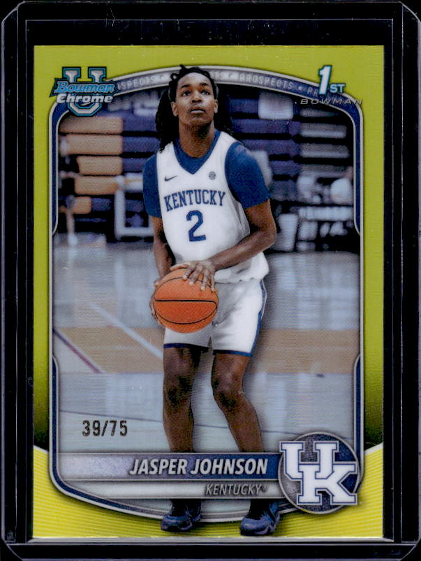 2025-26 Bowman #BCP-6 Jasper Johnson Chrome Prospects Yellow Refractor #/75