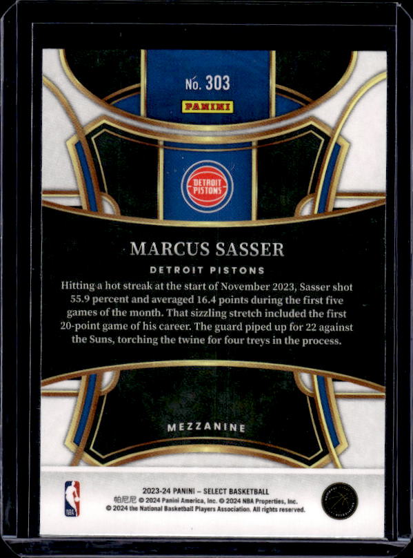 2023-24 Panini Select #303 Marcus Sasser