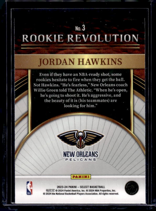 2023-24 Panini Select #3 Jordan Hawkins Rookie Revolution