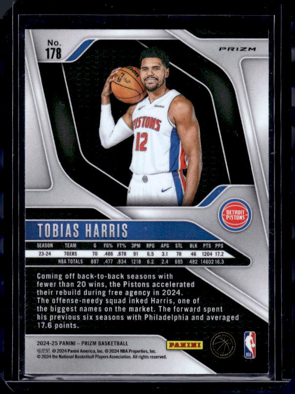 2024-25 Panini Prizm #178 Tobias Harris Prizms Orange Ice