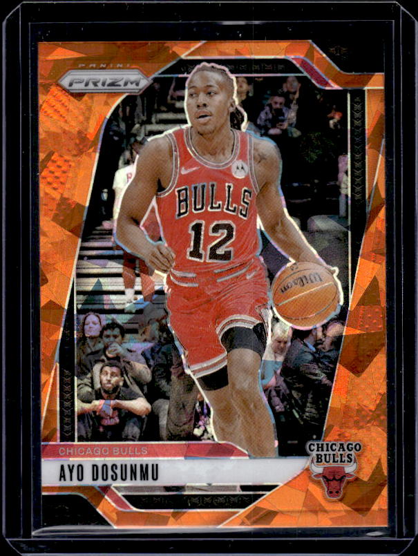 2024-25 Panini Prizm #121 Ayo Dosunmu Prizms Orange Ice