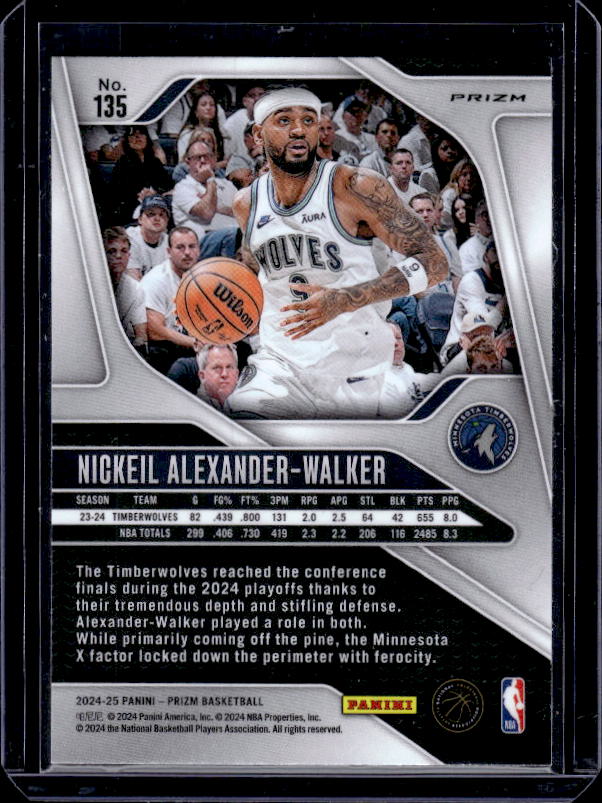 2024-25 Panini Prizm #135 Nickeil Alexander-Walker Prizms Orange Ice