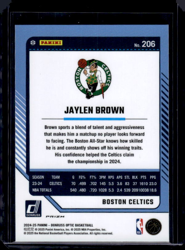2024-25 Donruss Optic #206 Jaylen Brown Purple
