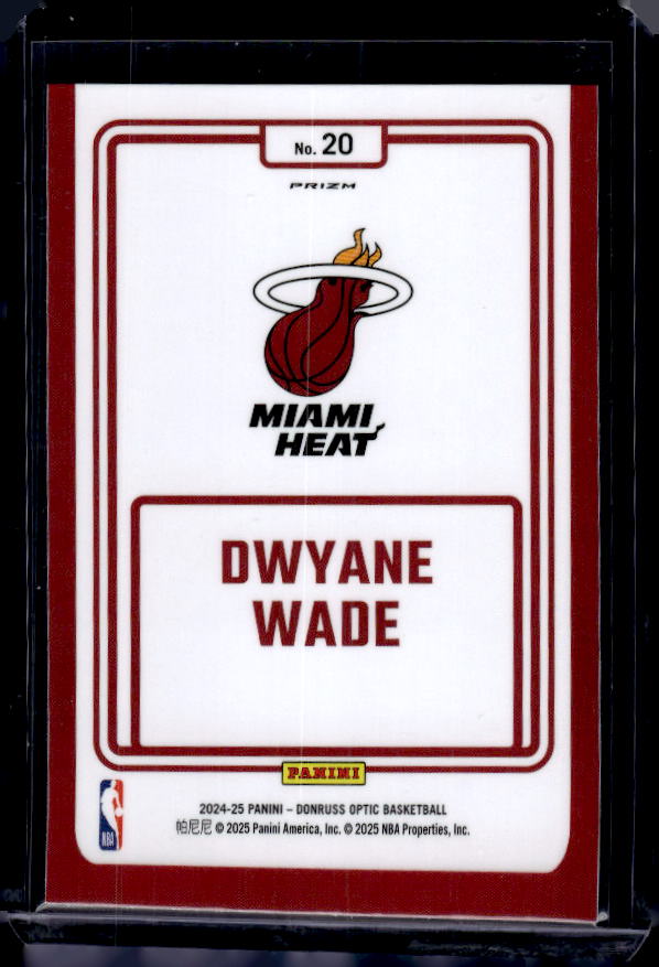 2024-25 Donruss Optic #20 Dwyane Wade Winner Stays Purple