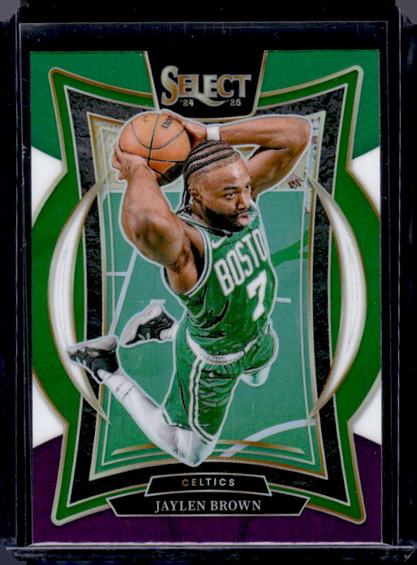 2024-25 Panini Select #29 Jaylen Brown Green White Purple Prizm