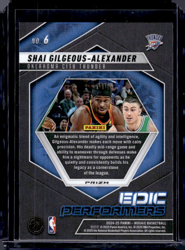 2024-25 Panini Mosaic #6 Shai Gilgeous-Alexander Epic Performers Mosaic