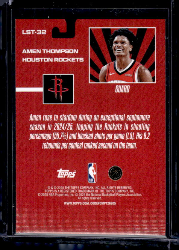 2025-26 Topps #LST-32 Amen Thompson Limited Stock Legends Cyber Circuit #/5