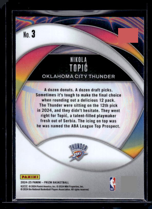 2024-25 Panini Prizm #3 Nikola Topic Instant Impact