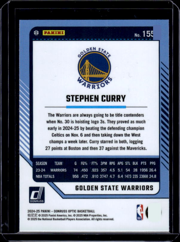2024-25 Donruss Optic #155 Stephen Curry