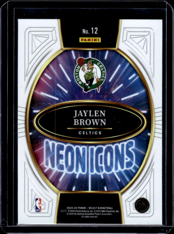 2024-25 Panini Select #12 Jaylen Brown Neon Icons
