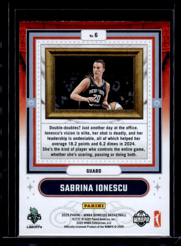 2025 Donruss WNBA #6 Sabrina Ionescu Franchise Features