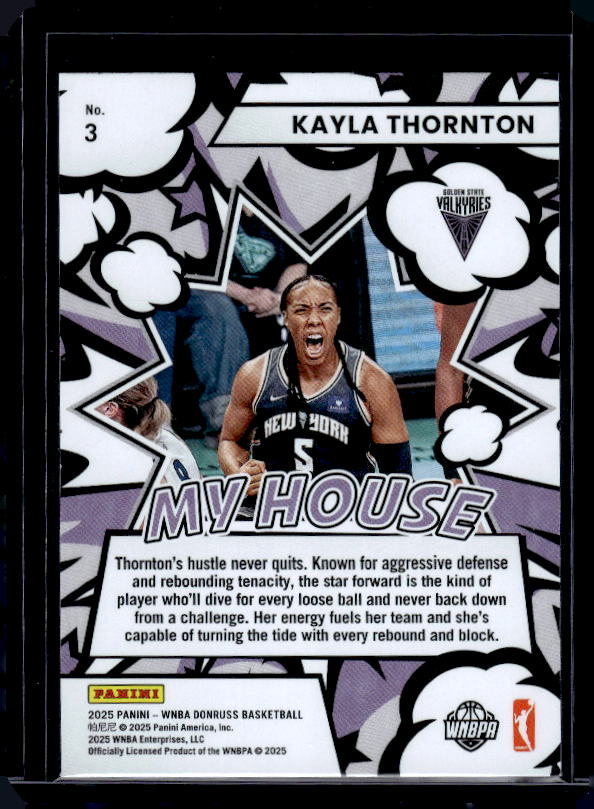2025 Donruss WNBA #3 Kayla Thornton My House Press Proof Blue