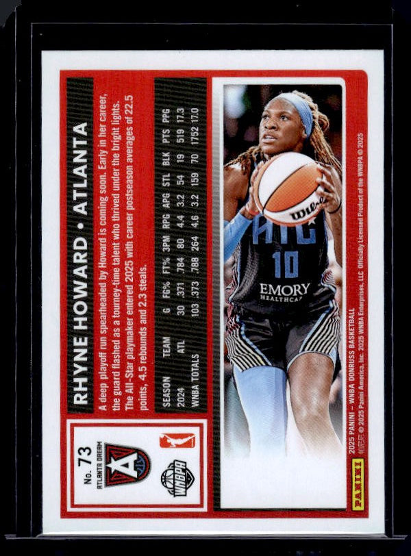 2025 Donruss WNBA #73 Rhyne Howard Lava