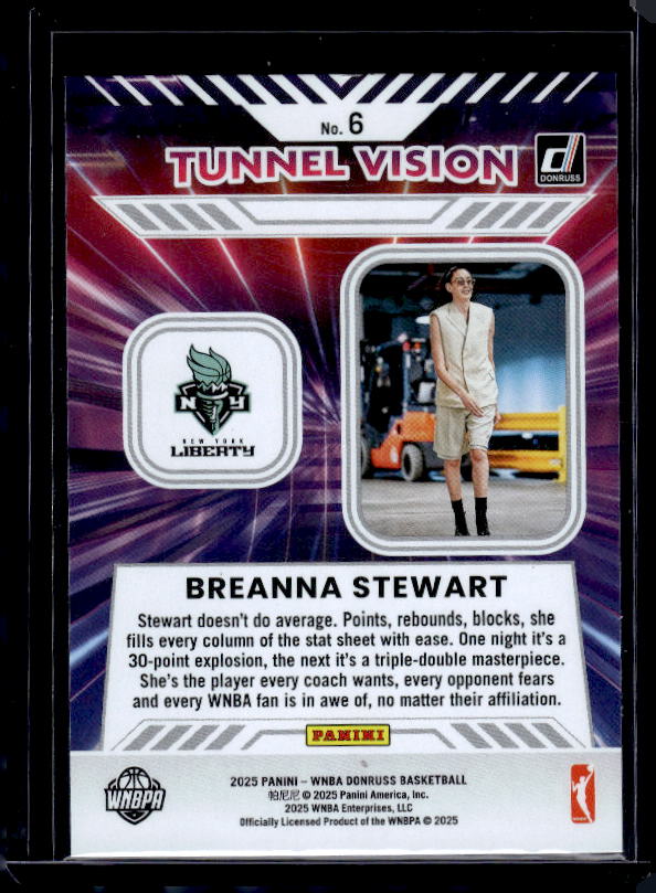 2025 Donruss WNBA #6 Breanna Stewart Tunnel Vision