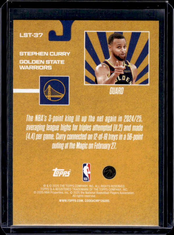 2025-26 Topps #LST-37 Stephen Curry Limited Stock Legends