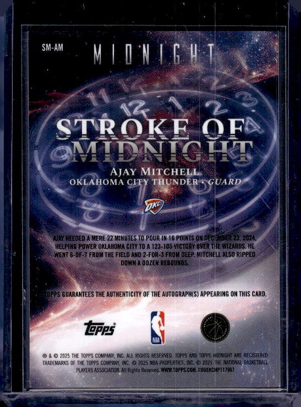 2025-26 Topps Midnight #SM-AM Ajay Mitchell Stroke of Midnight Autographs