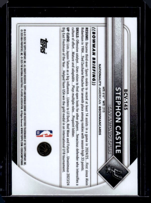 2025-26 Bowman #BCV-145 Stephon Castle Chrome