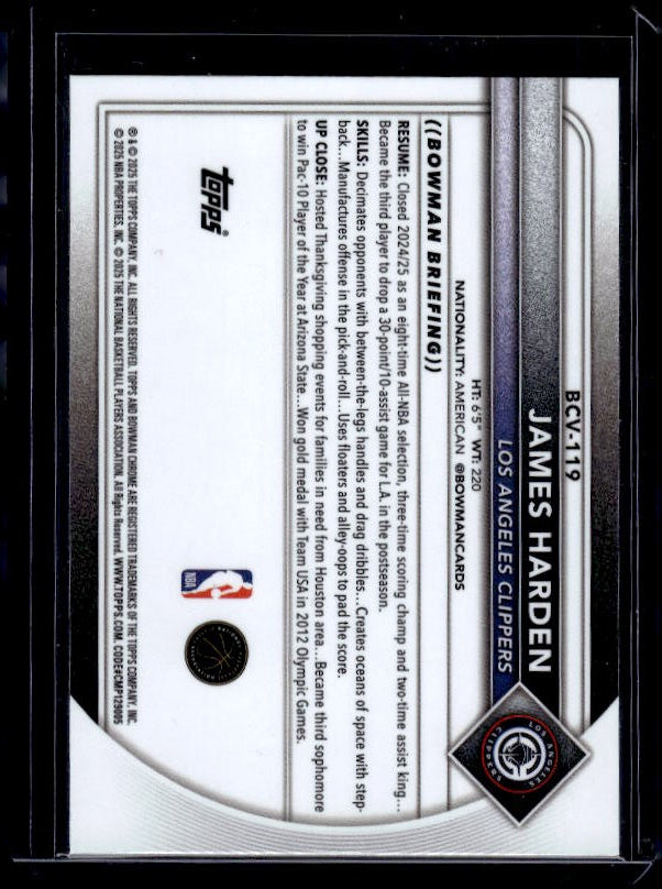 2025-26 Bowman #BCV-119 James Harden Chrome