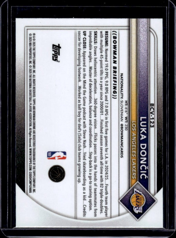 2025-26 Bowman #BCV-123 Luka Dončić Chrome Reptilian Refractor