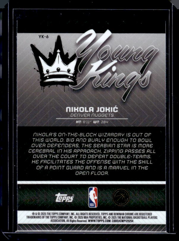 2025-26 Bowman #YK-6 Nikola Jokic Young Kings