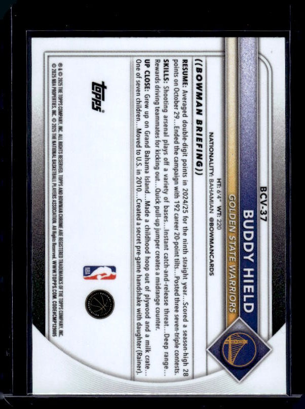2025-26 Bowman #BCV-37 Buddy Hield Chrome Green Shimmer Refractor #/99