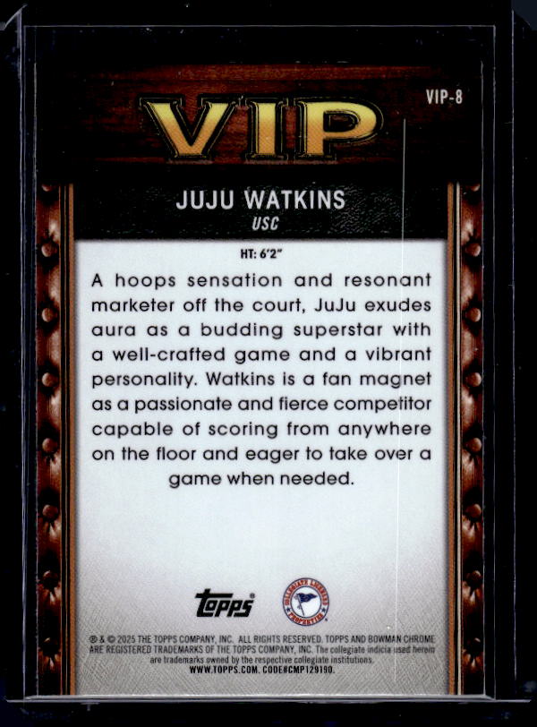 2025-26 Bowman #VIP-8 Juju Watkins Very Important Prospects