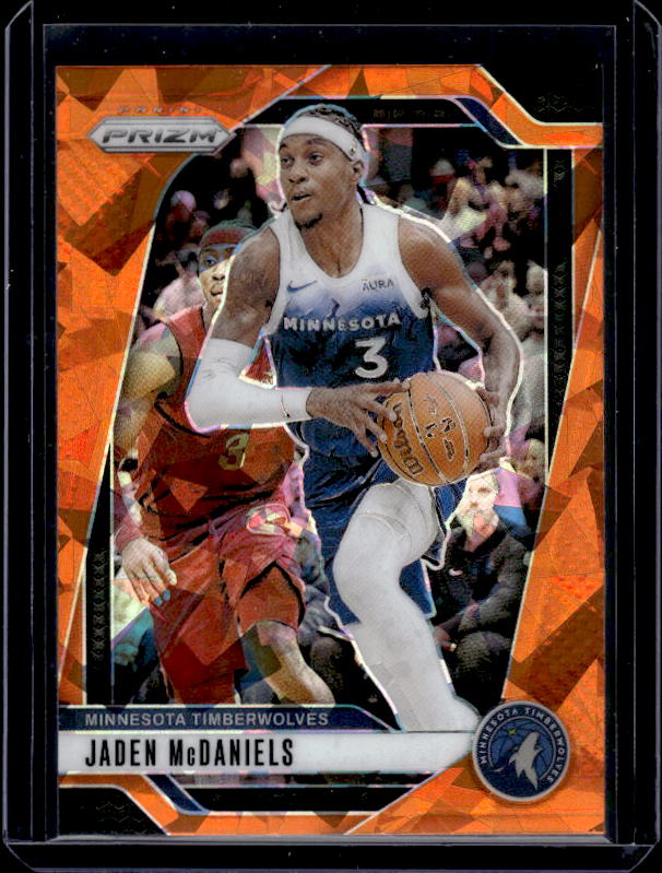 2024-25 Panini Prizm #175 Jaden McDaniels Prizms Orange Ice