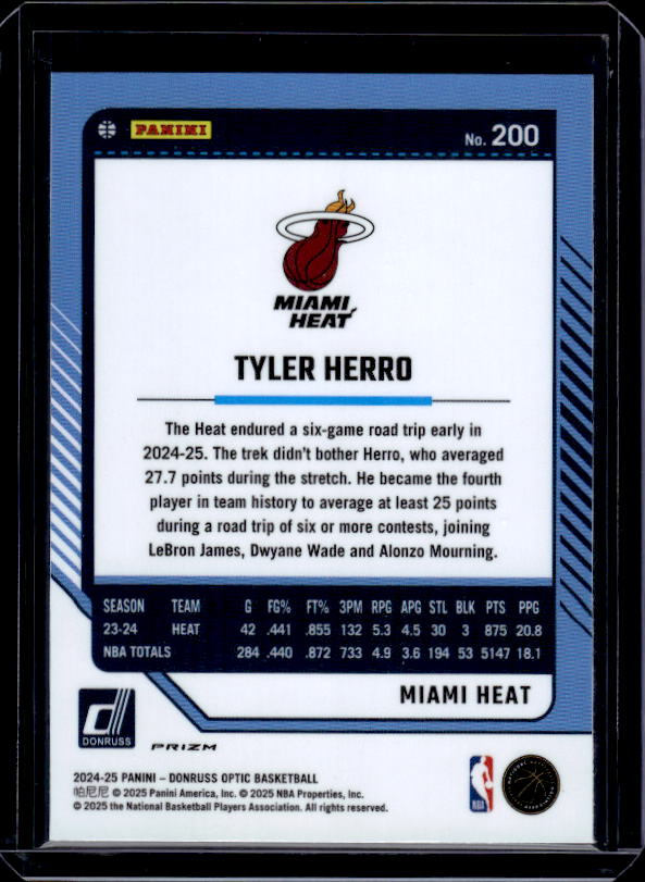 2024-25 Donruss Optic #200 Tyler Herro Holo
