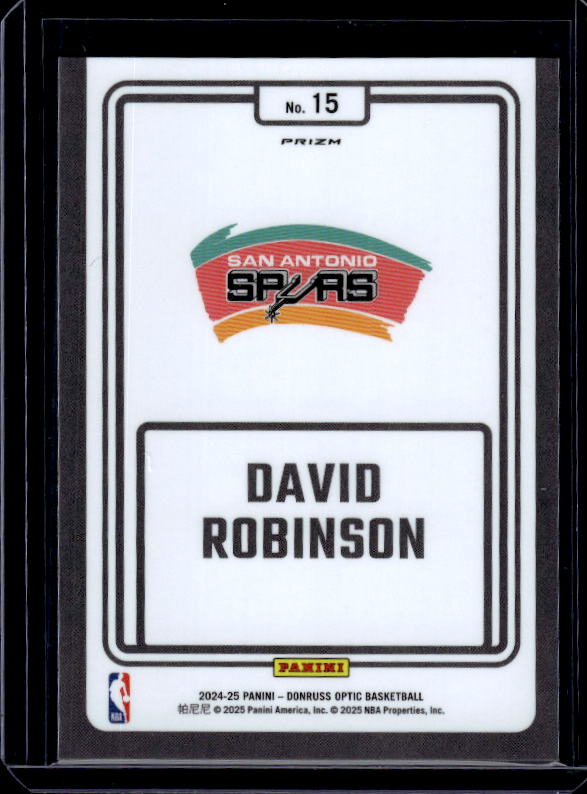 2024-25 Donruss Optic #15 David Robinson Winner Stays Holo