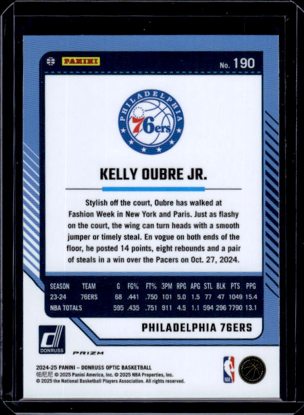 2024-25 Donruss Optic #190 Kelly Oubre Jr. Purple
