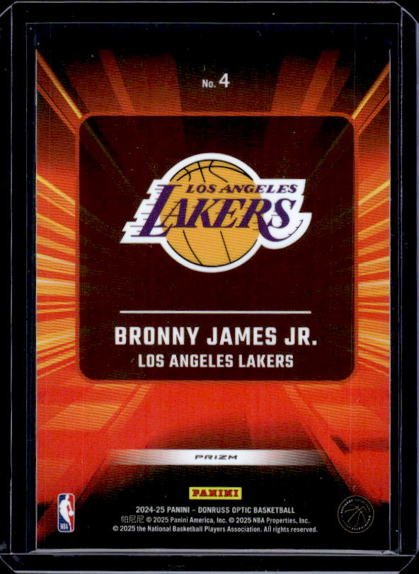 2024-25 Donruss Optic #4 Bronny James Jr. Express Lane Holo