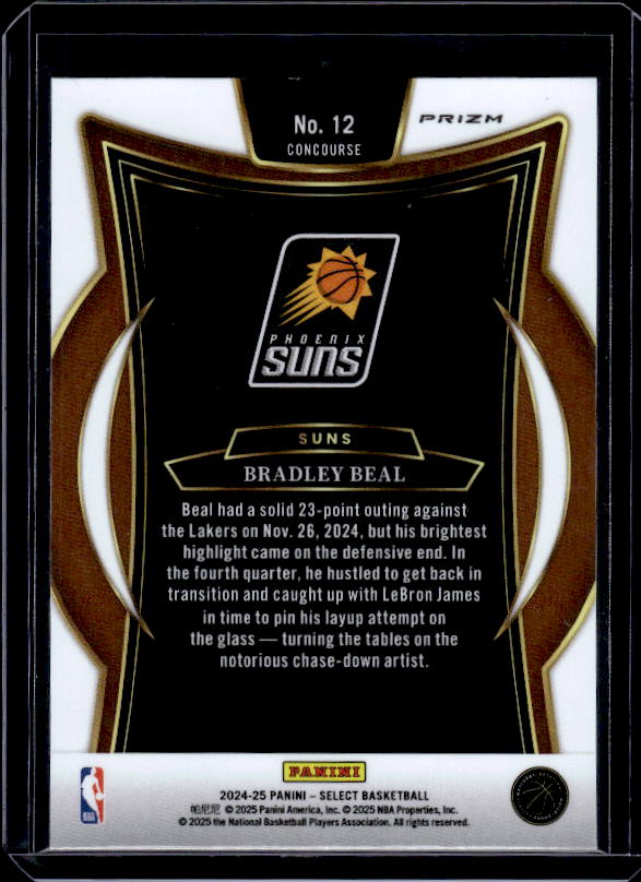 2024-25 Panini Select #12 Bradley Beal Red Cracked Ice Prizm
