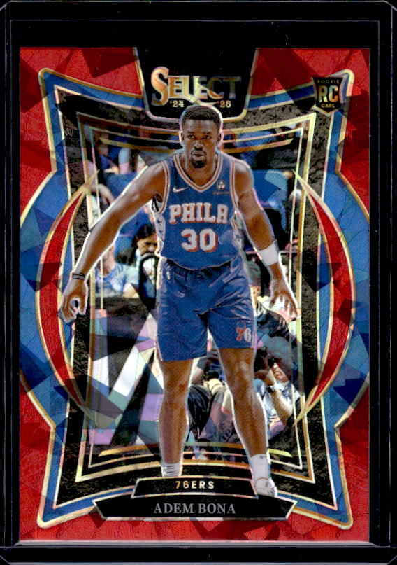 2024-25 Panini Select #97 Adem Bona Red Cracked Ice Prizm