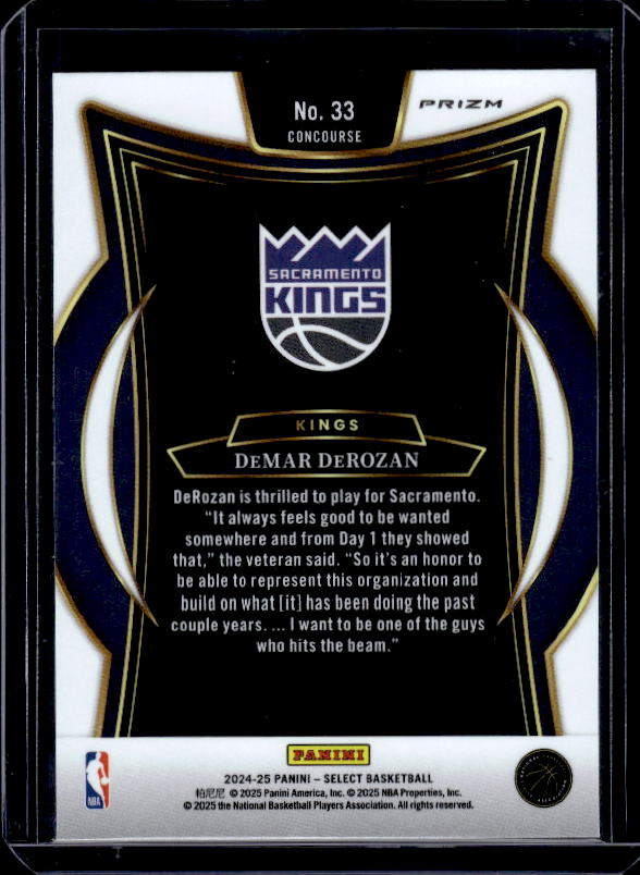 2024-25 Panini Select #33 DeMar DeRozan Red Cracked Ice Prizm
