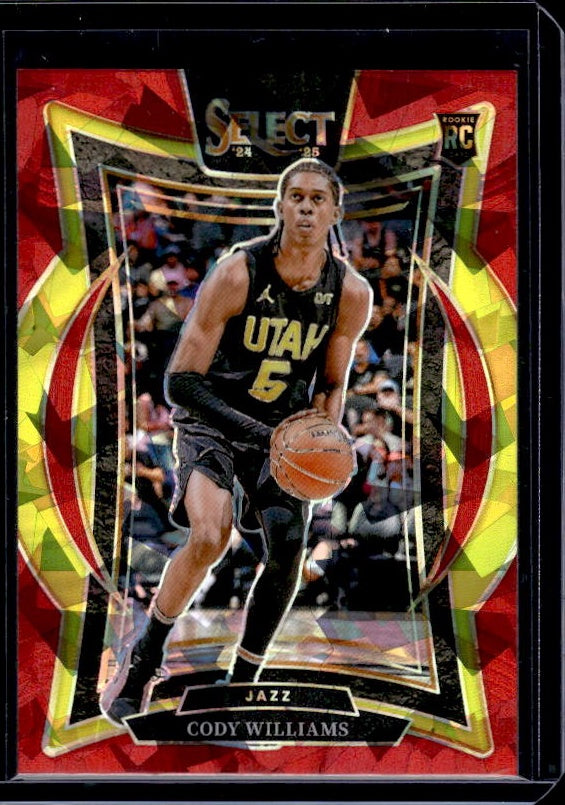 2024-25 Panini Select #71 Cody Williams Red Cracked Ice Prizm